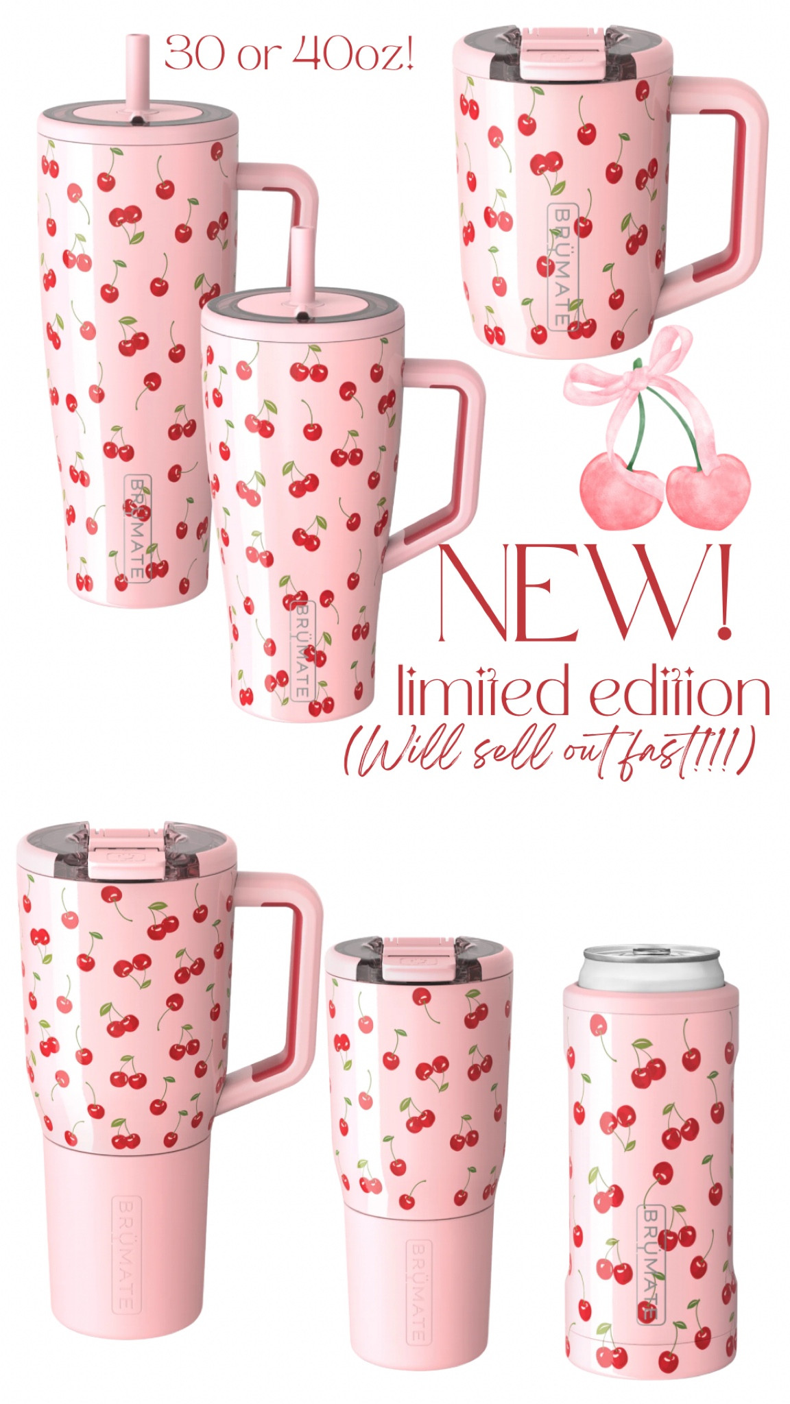 Krista Horton x BrüMate limited edition cherry collection 🍒😍 I ordered the 40 + 30 oz era tumbler! It’s alll so cute!! 

#LTKFindsUnder50 #LTKFindsUnder100 #LTKTravel