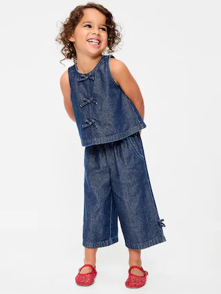 Sleeveless Bow Jean Top and Pants Set for Toddler Girls | Old Navy (CA)