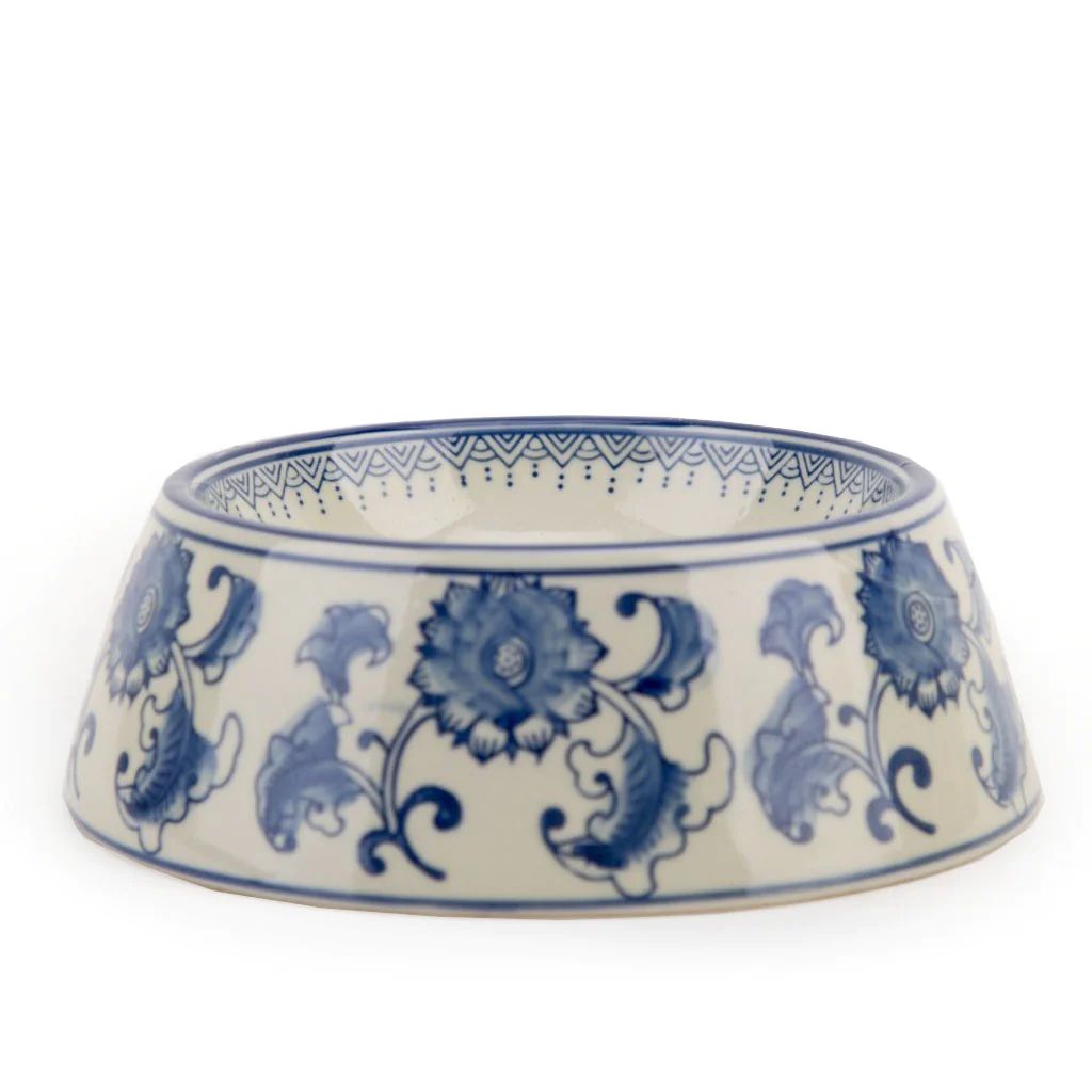 Blue & White Ceramic Pet Bowl | Biscuit Home