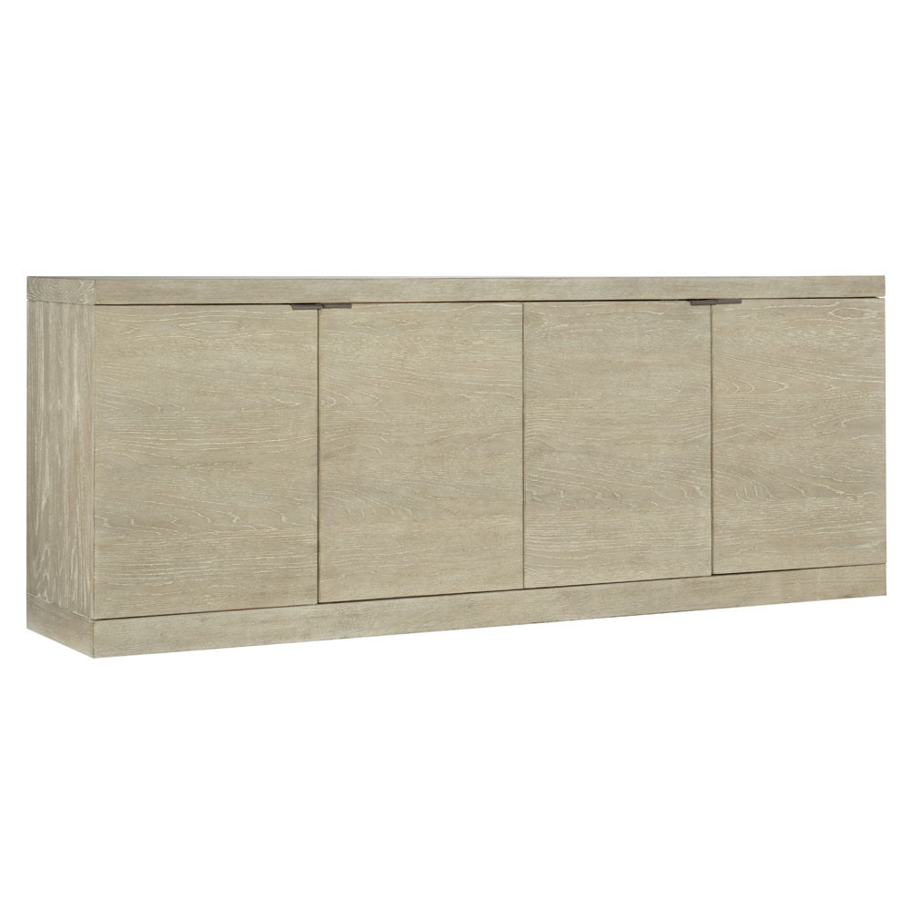 Philippe Modern Classic Brown Oak Wood 4 Door Media Cabinet | Kathy Kuo Home