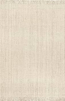 Nuloom Daniela Off-White, 7'6" x 9'6", Handmade, Jute, Tassel, Soft and Textured, High Traffic, S... | Amazon (US)