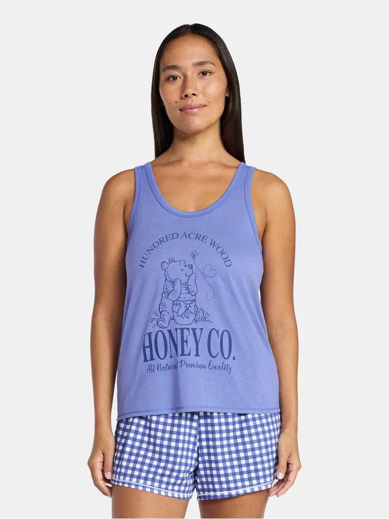 Disney Winnie the Pooh Women's and Women's Plus Tank Top and Shorts Pajama Set, 2-Piece, Sizes XS... | Walmart (US)