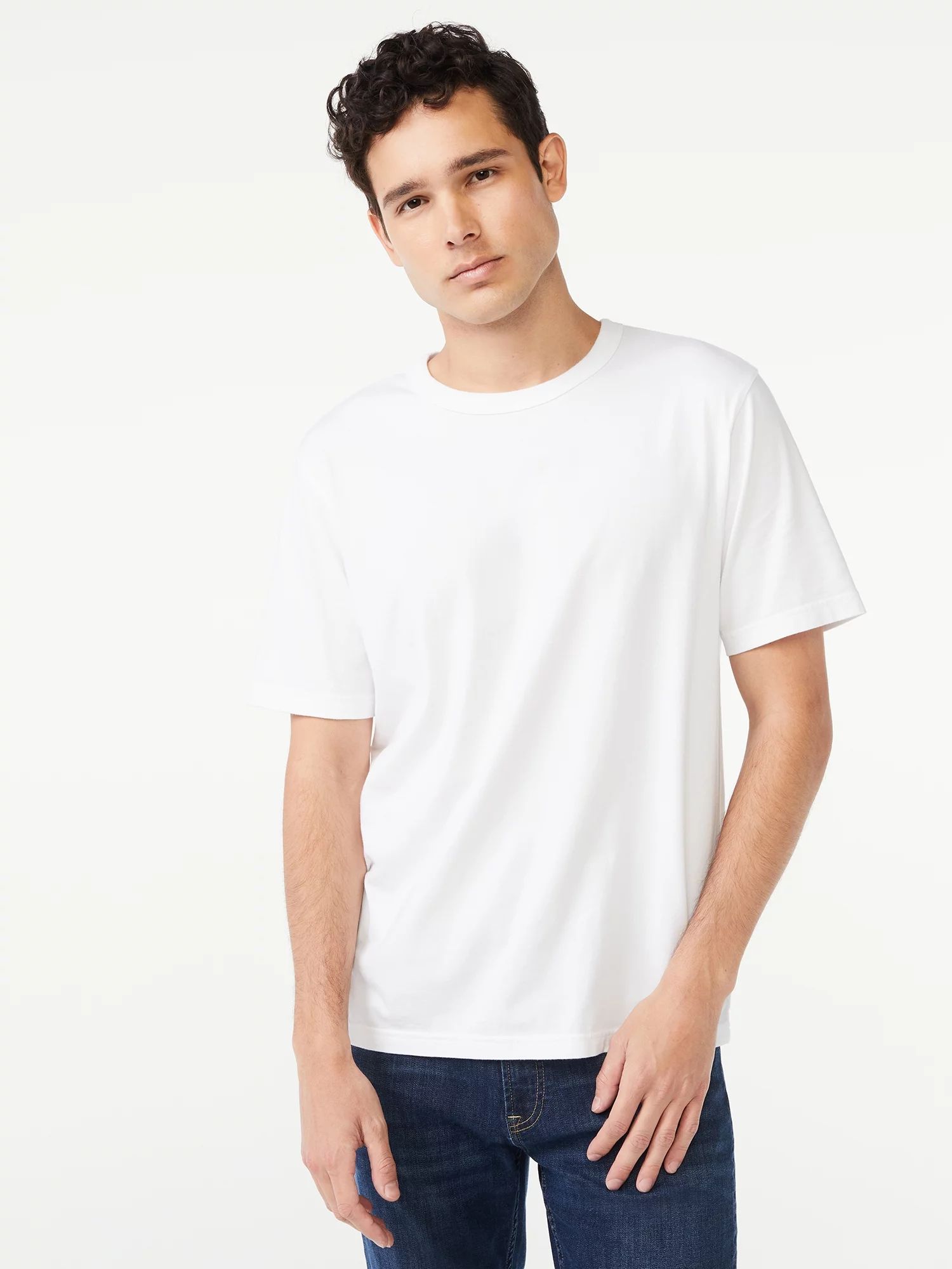 Free Assembly Men's Everyday Cotton Tee with Short Sleeves, Sizes S-3XL - Walmart.com | Walmart (US)