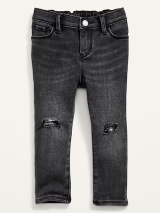 Unisex Rockstar 360° Stretch Black-Wash Ripped Jeggings for Toddler | Old Navy (US)