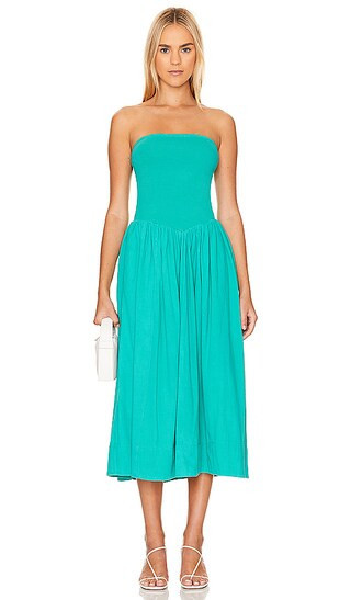 Free People x free-est Onda Tube Midi Dress in Green. - size L | Revolve Clothing (Global)