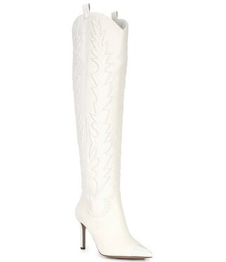 Bridal Collection KaterinaTwo Slim Calf Pearl Over-the-Knee Western Dress Boots | Dillard's