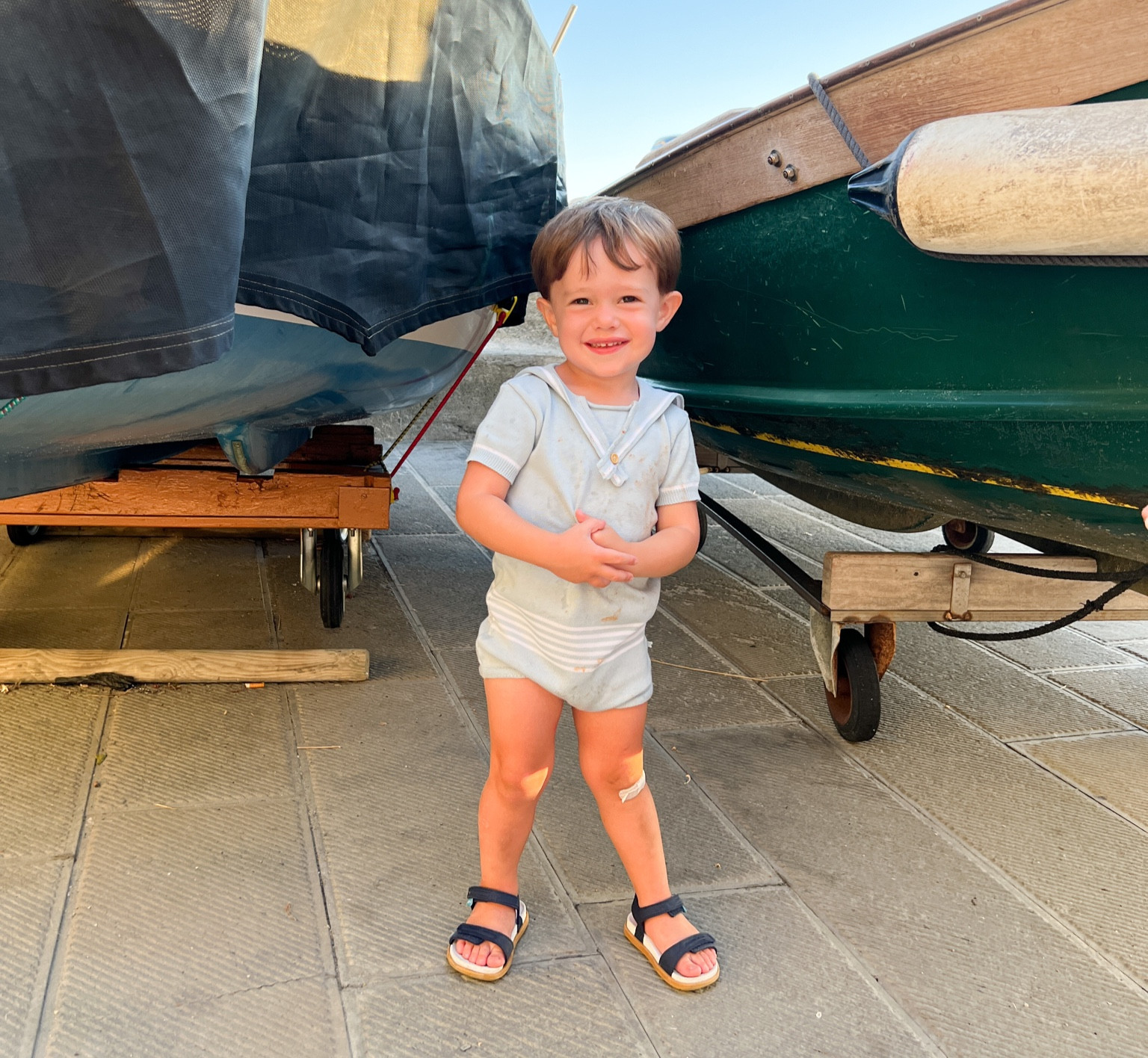 Our favorite summer outfit for travel: knit romper and these light weight sandals. 

#LTKtravel #LTKbaby #LTKkids