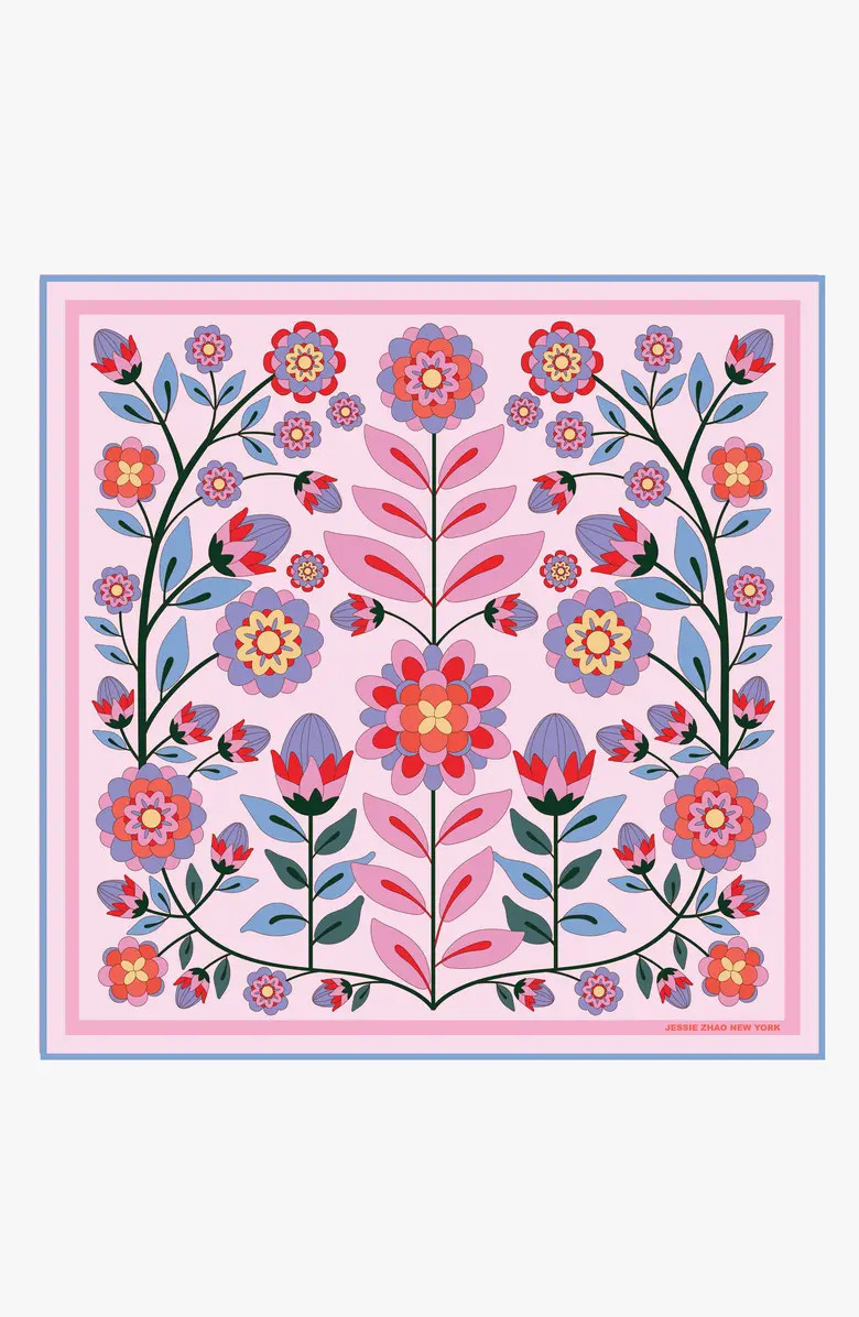 Double Sided Wool Silk Scarf Of Pink Garden | Nordstrom