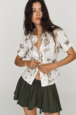 Keira Waisted Tuxedo Blouse | Anthropologie (US)