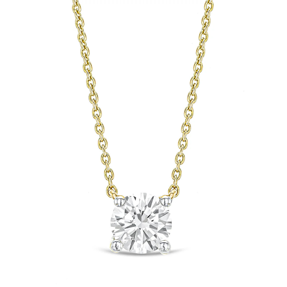 Wanderlust Floating Lab Diamond Solitaire Necklace 0.33ct H/SI in 18K Gold Vermeil | The Diamond Store