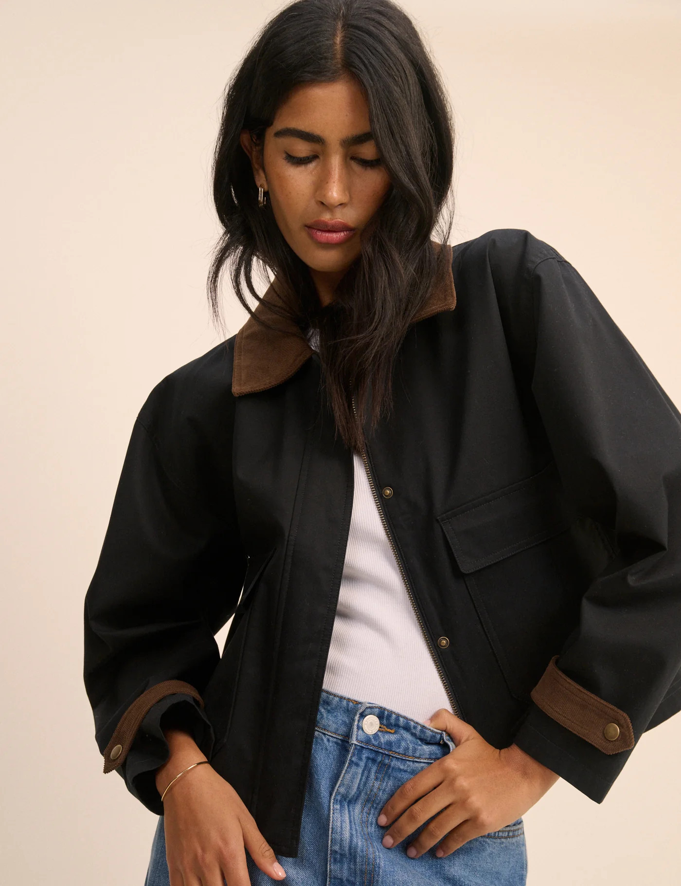 Navy Short Freddie Barn Jacket | Nobody's Child