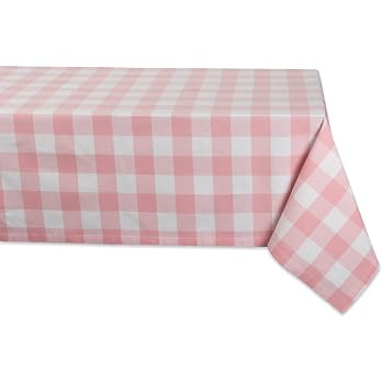 DII Buffalo Check Collection, Classic Farmhouse Tablecloth, Tablecloth, 60x120, Pink & White | Amazon (US)