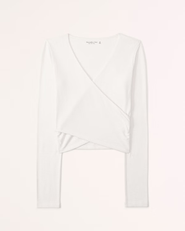 Women's Long-Sleeve Cozy Wrap Top | Women's Tops | Abercrombie.com | Abercrombie & Fitch (US)