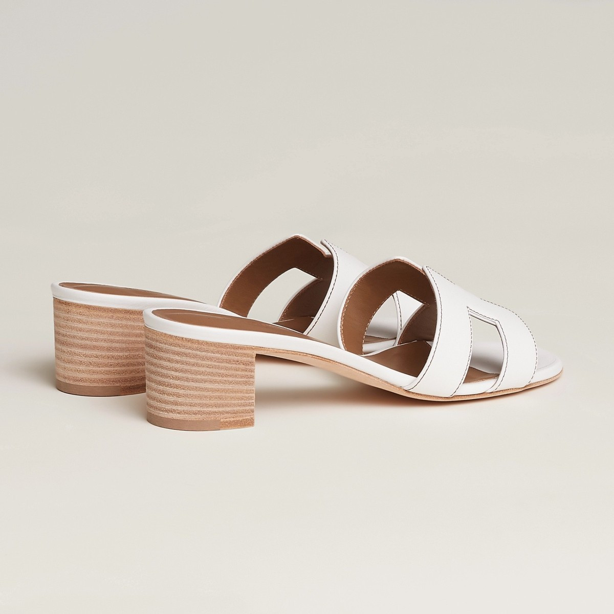 New HERMÈS White Calfskin Oasis Sandals 40.5 | eBay US
