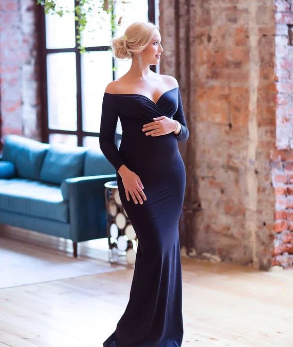 Maternity dress, maternity dress for photoshoot, long sleeve maternity dress, baby shower dress, ... | Etsy (US)