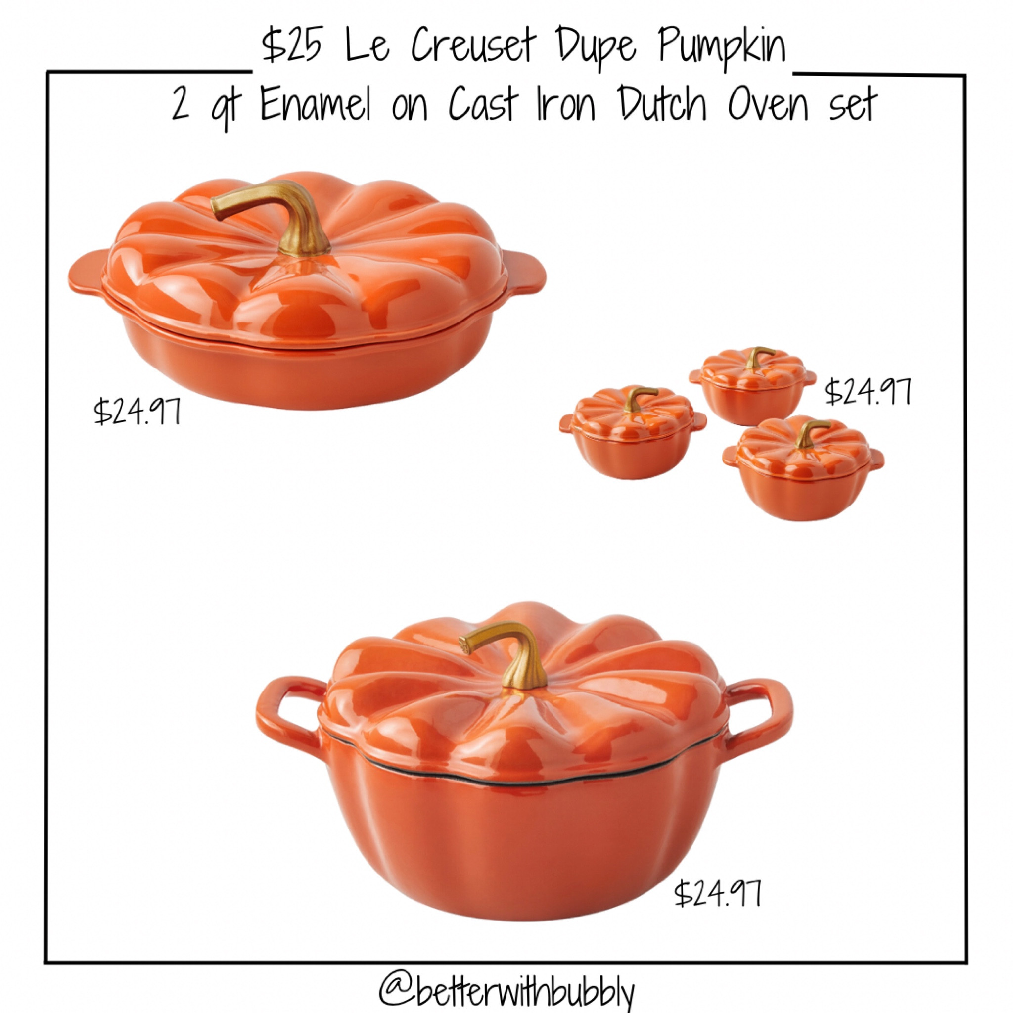 $25 Dupe Le Creuset 2 qt enamel on cast iron Dutch oven! I own all three of these pieces and love making soups in this dutch oven so much! 

#LTKfindsunder50 #LTKhome

#LTKGiftGuide