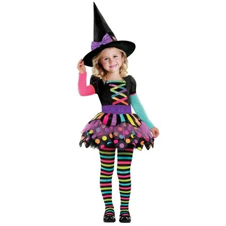 WAY TO CELEBRATE! Deluxe Witch Girl s Halloween Fancy-Dress Costume for Toddler 2T | Walmart (US)