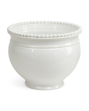 Handmade In Italy 12.75x16in Dot Edge Ceramic Planter | TJ Maxx