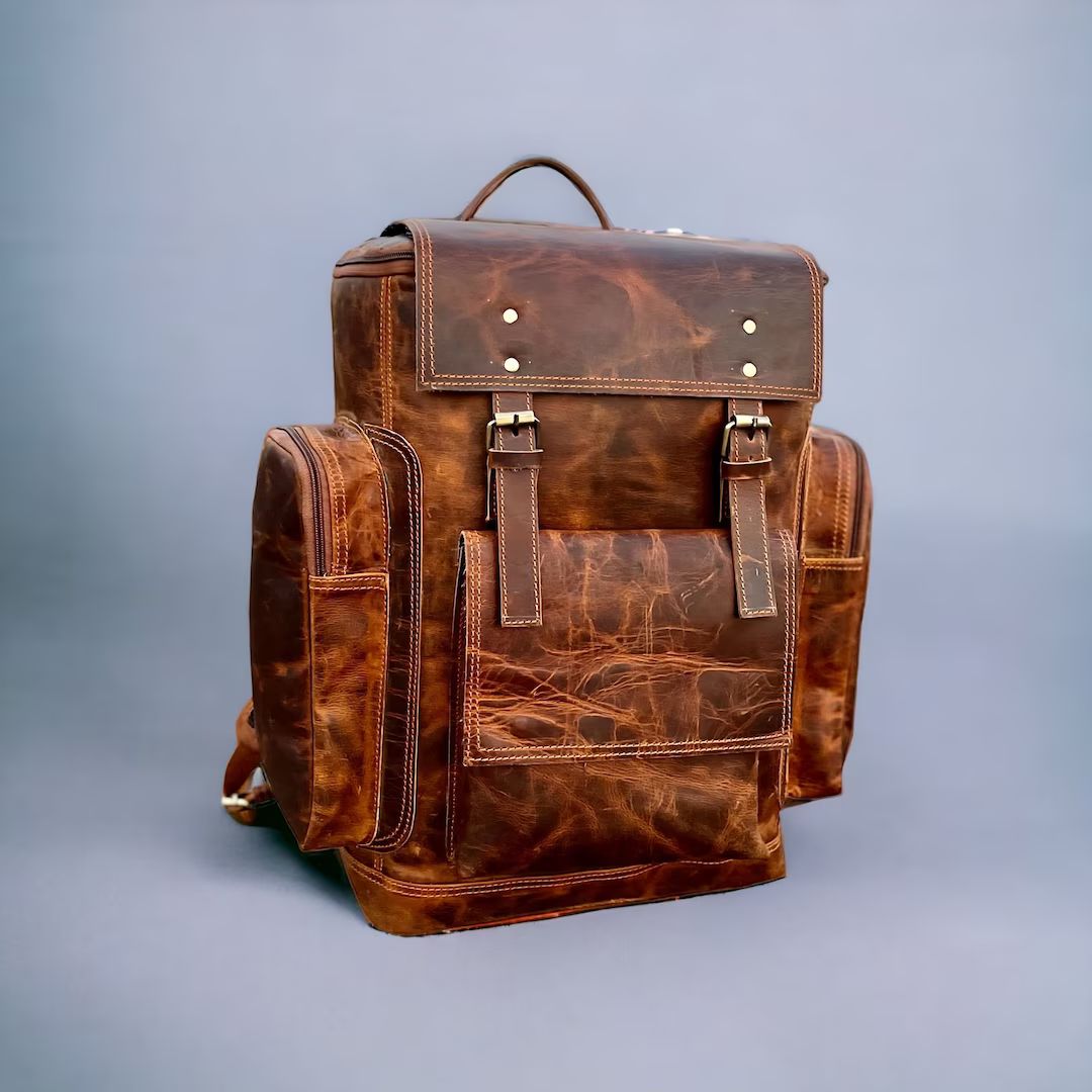 Personalized Leather Backpack Full Grain Leather Bag Leather - Etsy UK | Etsy (UK)
