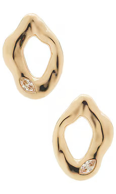 Ettika Molten Sparkle Earrings in Clear Crystal & Gold from Revolve.com | Revolve Clothing (Global)