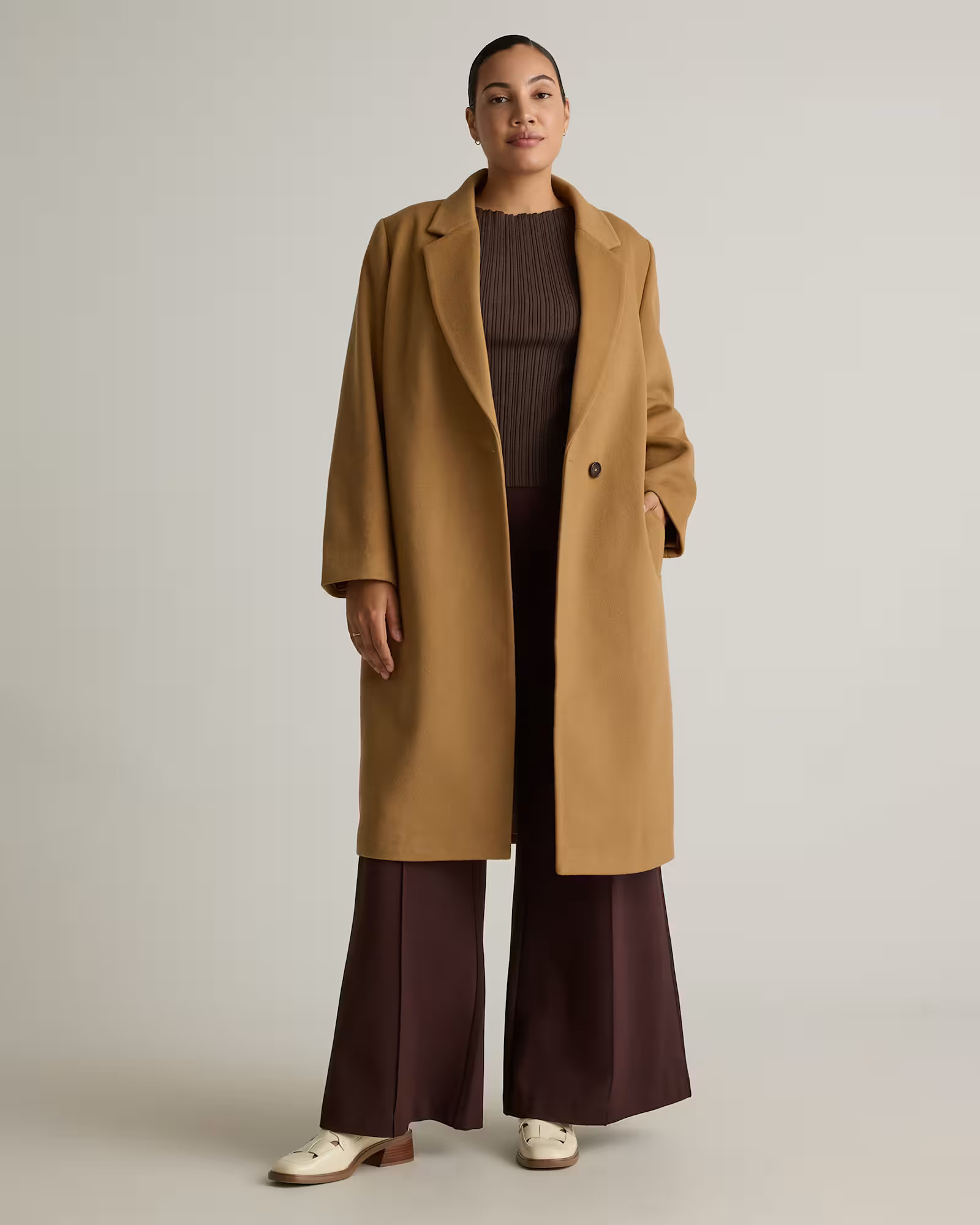 Italian Wool Classic Single-Breasted Coat | Quince