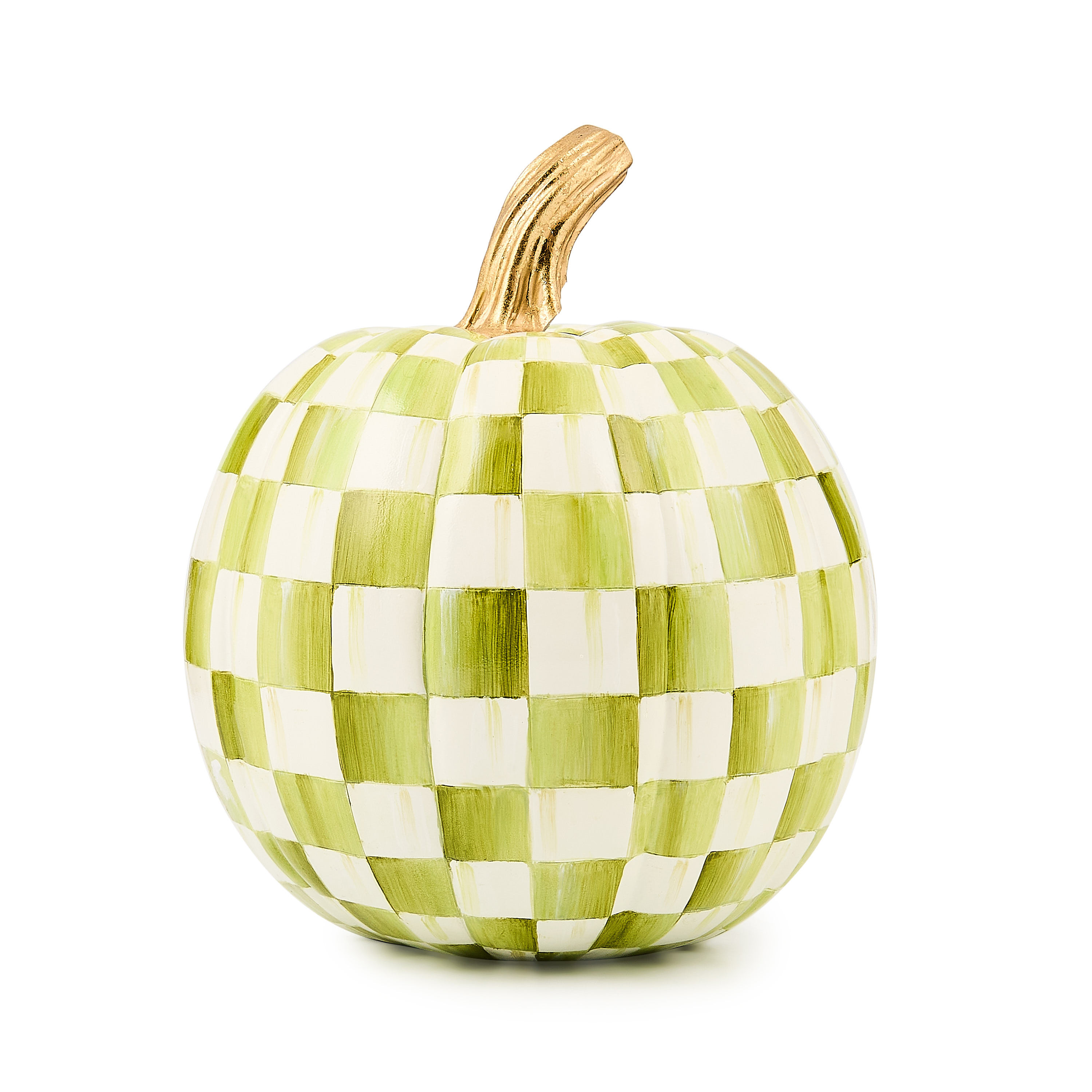 MacKenzie-Childs Moss Check Small Pumpkin | MacKenzie-Childs
