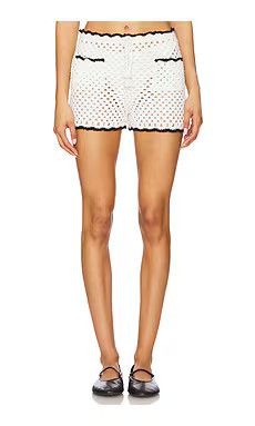 Stone Cold Fox x REVOLVE Holly Hand Crochet Short in Ivory & Black from Revolve.com | Revolve Clothing (Global)