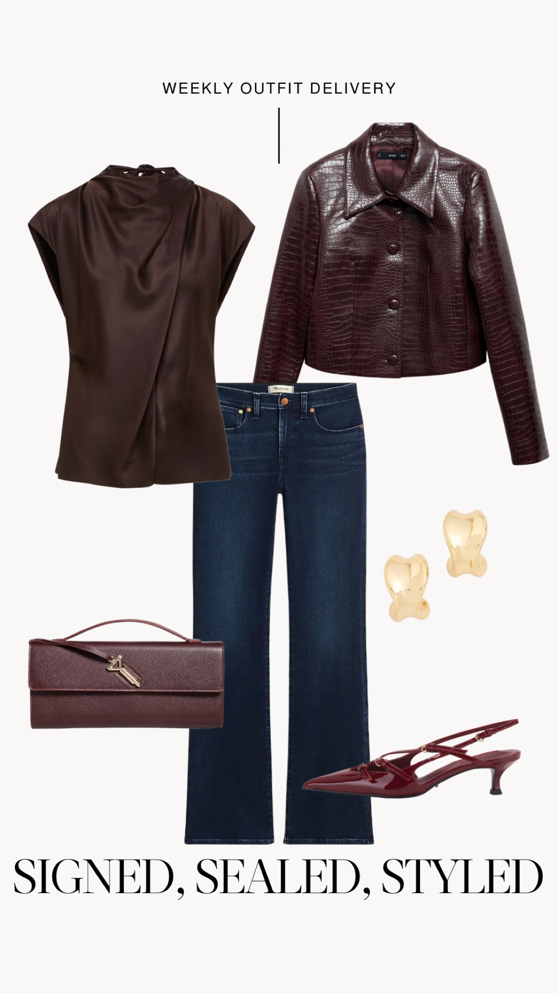 Fall night out look 🤎 This Veronica Beard blouse is perfect for day to night this fall and winter. And the heels are Miu Miu lookalikes! 

#LTKSeasonal #LTKShoeCrush #LTKItBag