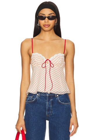 For Love & Lemons Love Dot Camisole Top in Cream from Revolve.com | Revolve Clothing (Global)