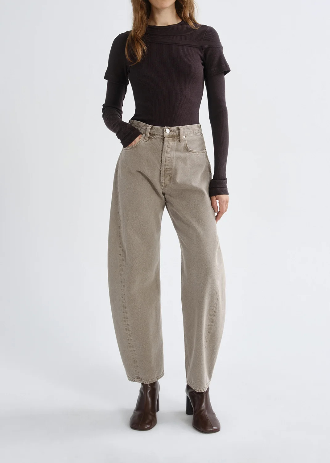 Luna High Rise Pieced Taper in Cedar | AGOLDE