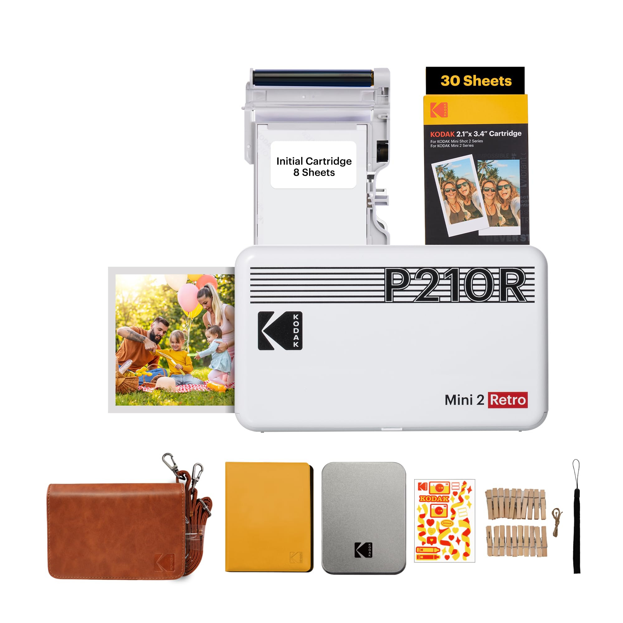 KODAK Mini 2 Retro 4PASS Portable Photo Printer (2.1x3.4 inches) Initial 8 Sheets + 30 Sheets + G... | Amazon (US)