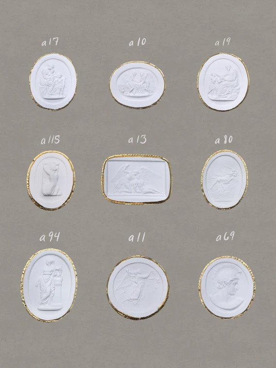 Grand Tour Intaglio Plaster Seals Medallion Wall Art Gold | Etsy | Etsy (US)