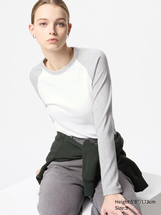 WOMEN'S SOFT RIBBED LONG SLEEVE T-SHIRT | UNIQLO AU | Uniqlo Australia
