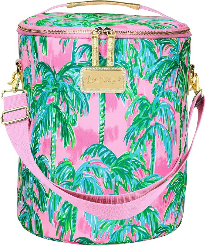 Lilly Pulitzer Pink/Green Insulated Soft Beach Cooler with Adjustable/Removable Strap and Double ... | Amazon (US)