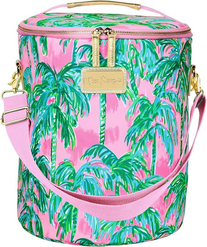 Lilly Pulitzer Pink/Green Insulated Soft Beach Cooler with Adjustable/Removable Strap and Double ... | Amazon (US)