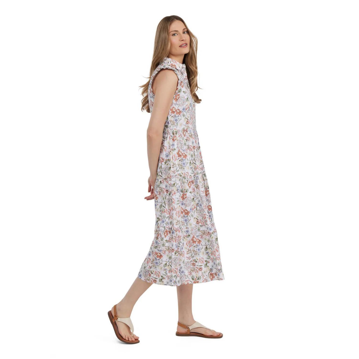 Mexx Women’s Paper Touch Cotton Button Front Tiered Dress, Sizes: XS-XL | Walmart (CA)