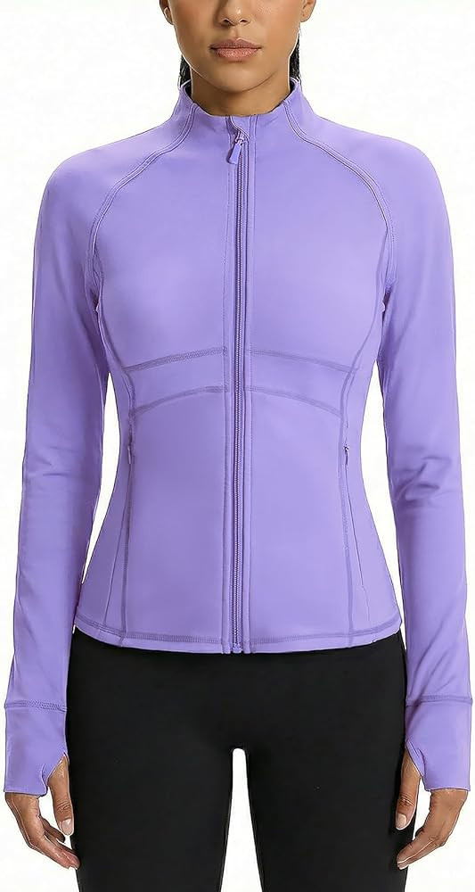 Waitfairy Zip Up Jackets for Women Yoga Gym Top Running Workout Jackets for Woman Track Jacket Wo... | Amazon (US)