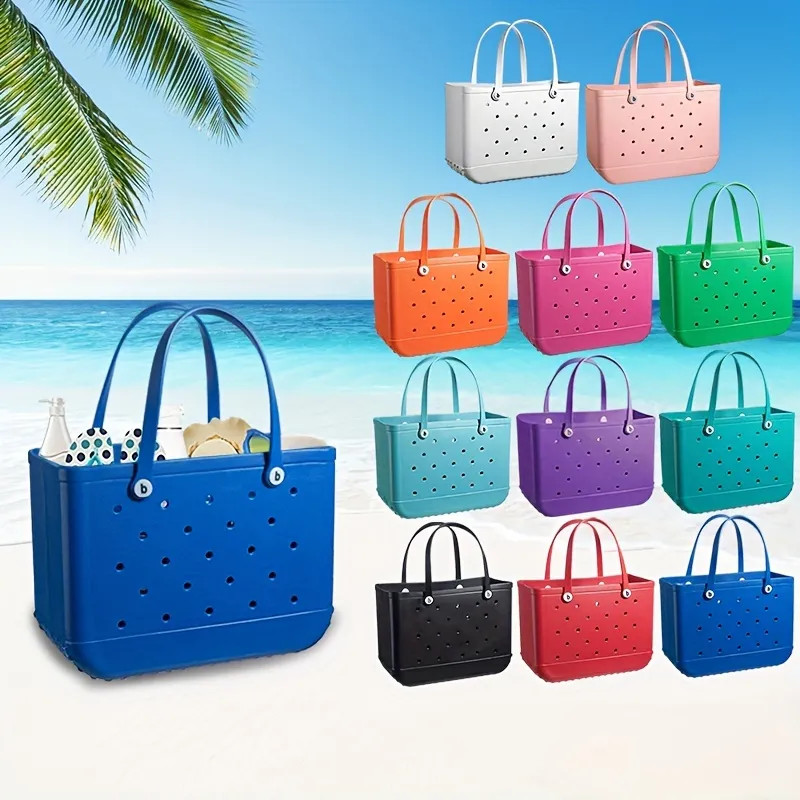 CCidea EVA Beach Bag, Portable Waterproof Swimming Tote Bag, Solid Color Handbag For Travel, Beac... | Temu Affiliate Program