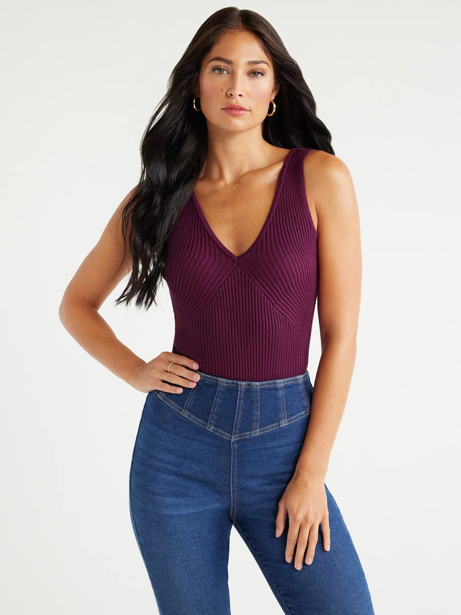 Sofia Jeans Women’s Sleeveless Sweater Bodysuit, Sizes XS-3XL | Walmart (US)