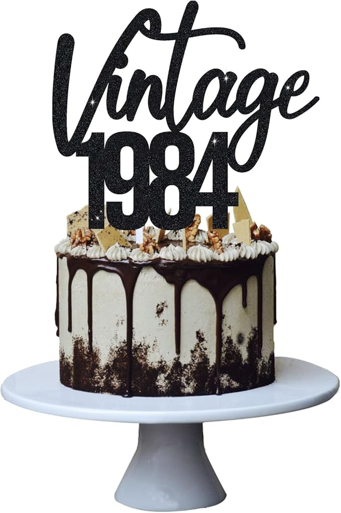 Vintage 1984 Cake Topper for 40th Men and Women Birthday Party ，Funny 40 and Fabulous Decoratio... | Amazon (US)