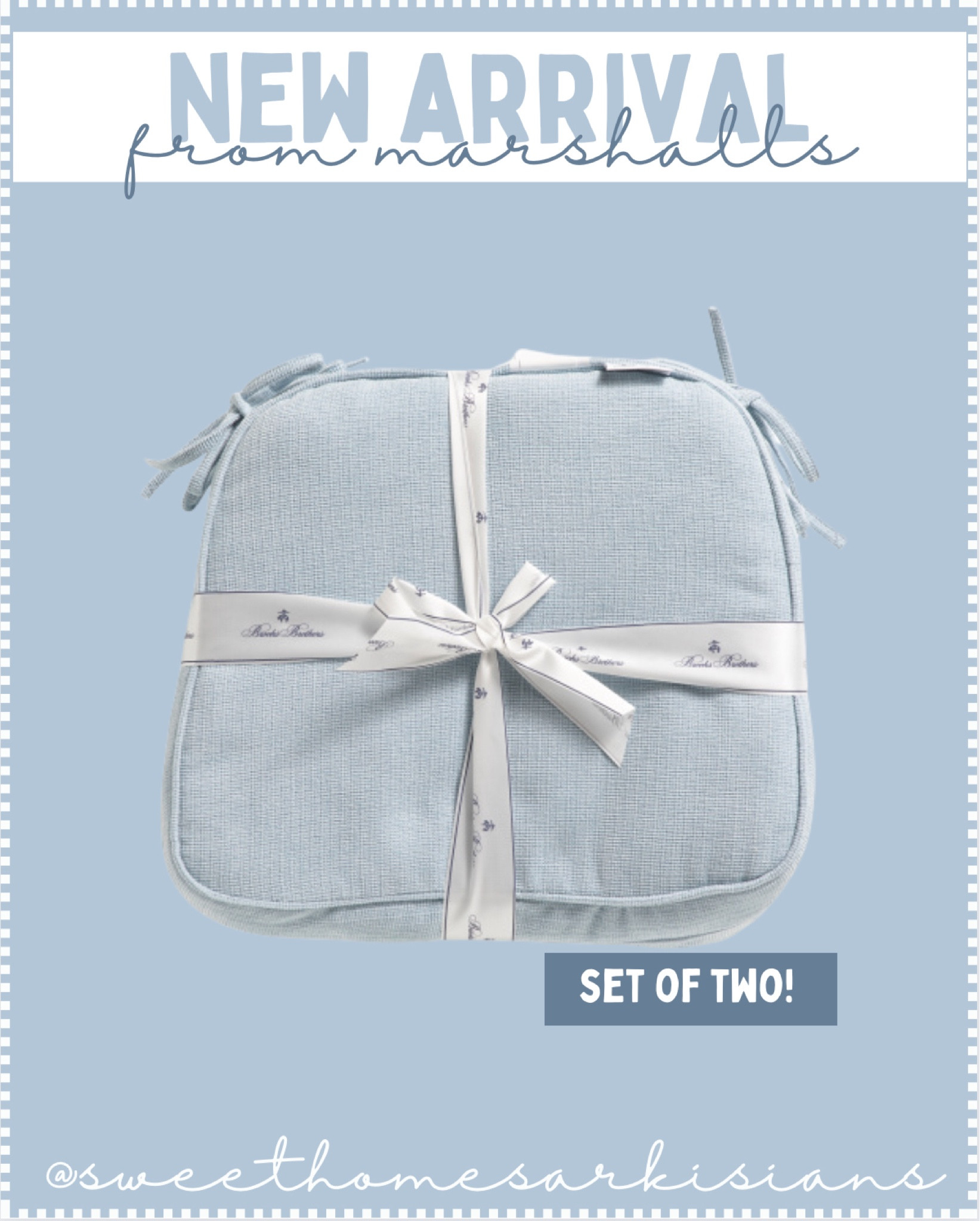 this set of two brooks brothers light blue chair cushions is new at marshalls! 🩵

#LTKhome