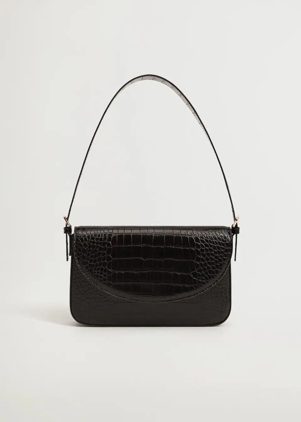 Croc-effect flap bag | MANGO (US)