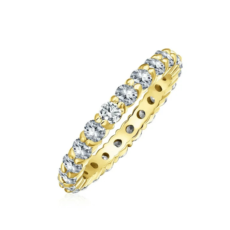 Bling Jewelry Womens Bridal Cocktail Statement Ring: CZ Eternity Wedding Band Sterling Silver | Walmart (US)