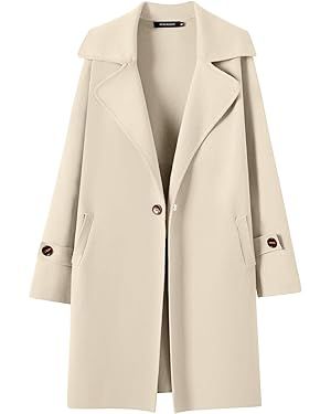 MEROKEETY Women's Long Sleeve Lapel Blazer Coatigan Winter Knit Classy Sweater Jacket Coats | Amazon (US)
