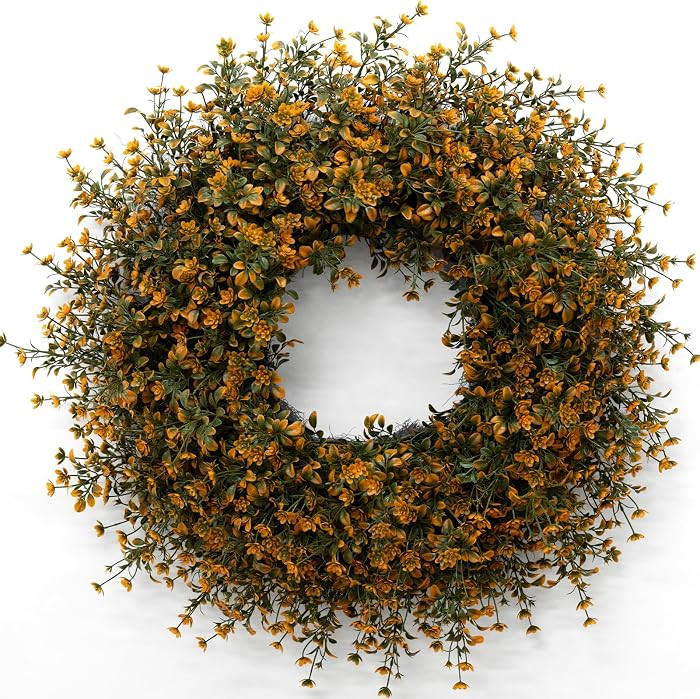 JDKPK 26 Inch Fall Boxwoods Wreaths for Front Door Large Wreath Home Decor | Amazon (US)