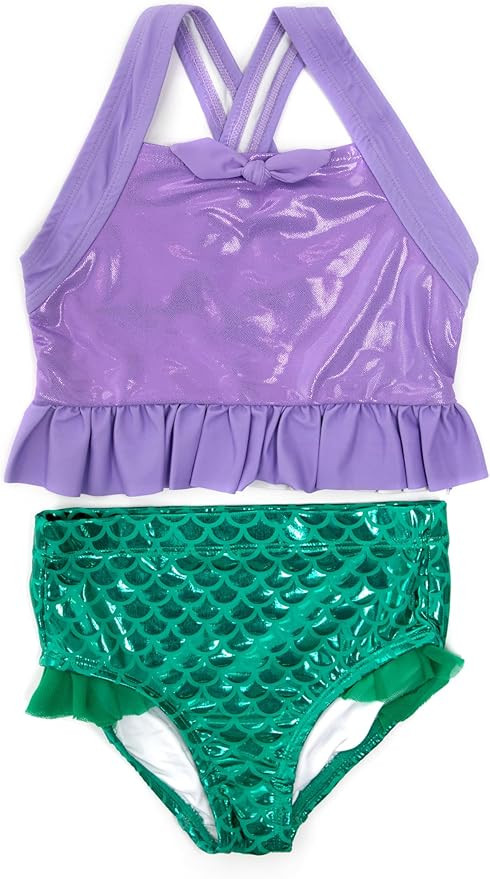 Little Adventures Child Mermaid Princess Two-Piece Swimsuits UPF 50 Double-Lined Machine Washable... | Amazon (US)