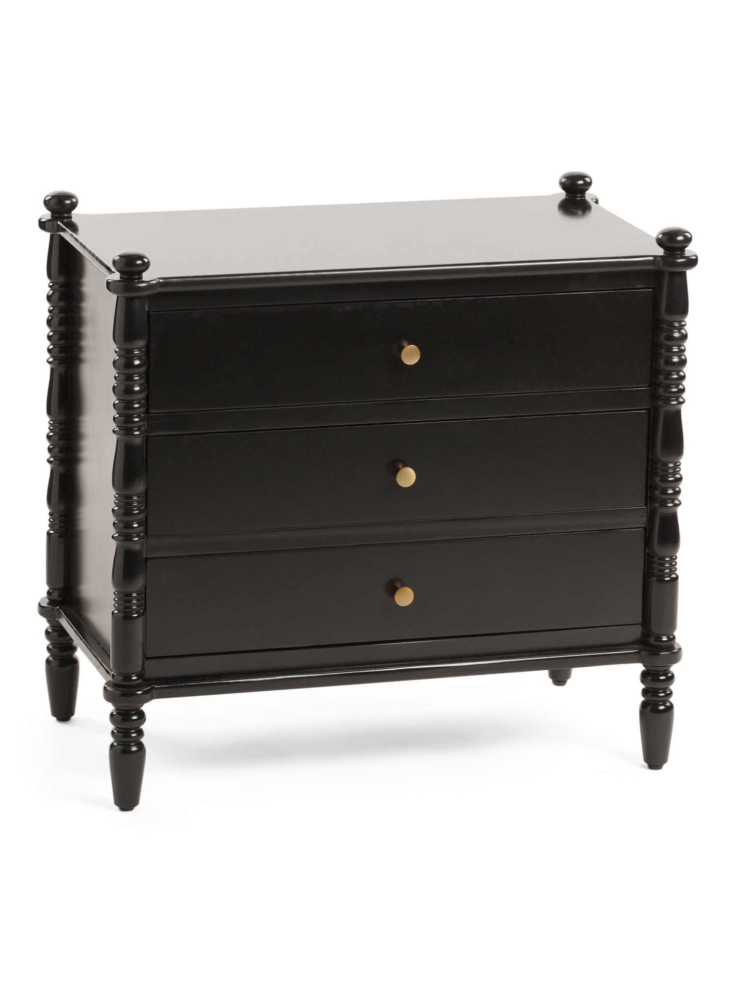 26in Three Drawer Oversized Spindle Side Table | Marshalls
