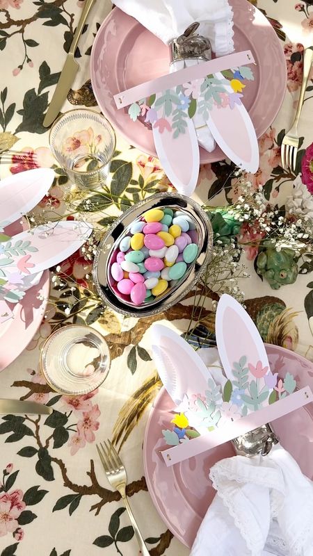 Easter spring table for the kids! Found the paper bunny ears at Home Goods. Easter items now on sale! 

#LTKSeasonal #LTKhome #LTKparties