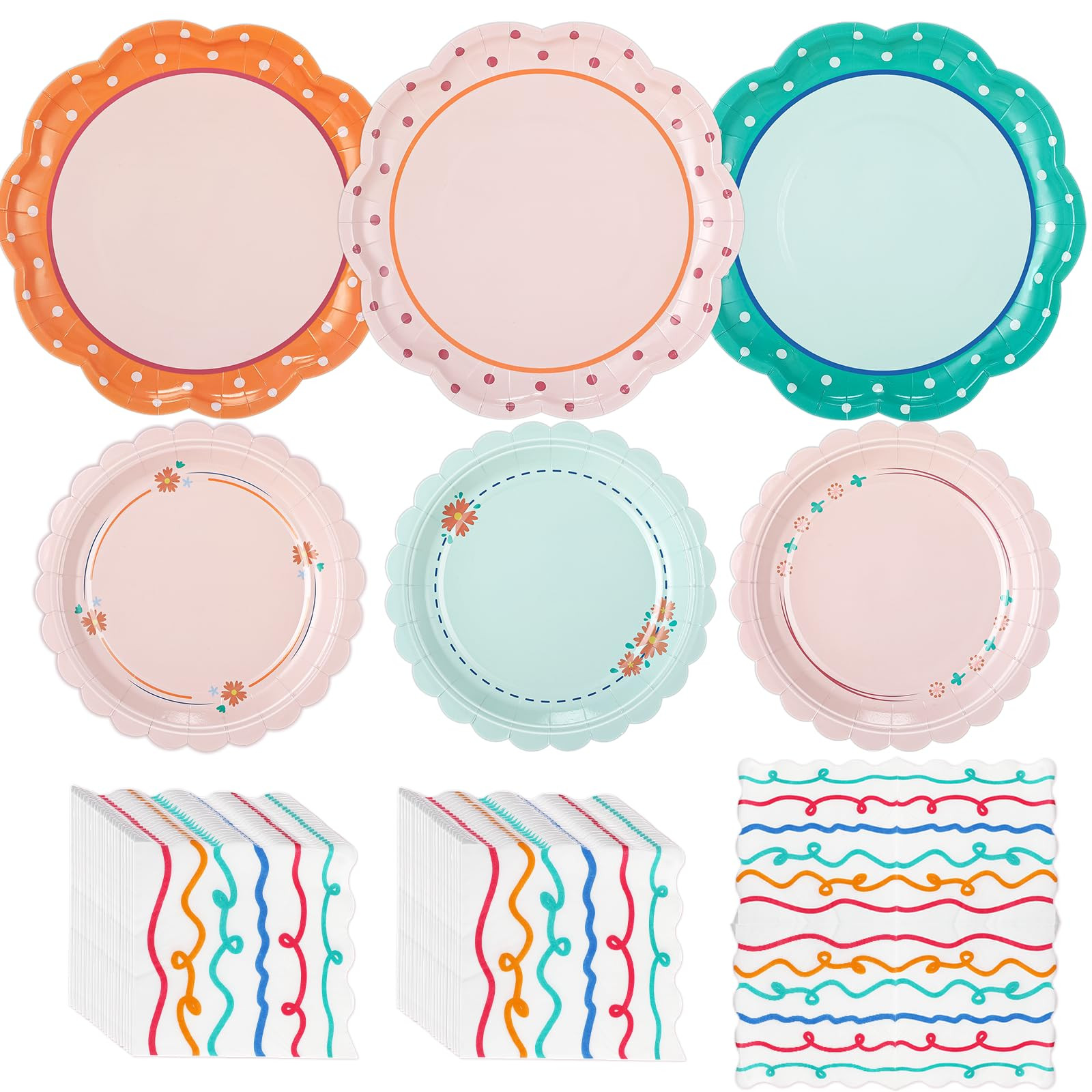 144 Pcs 48 Guests Italian Summer Plates and Napkins Party Supplies Italian Summer Paper Plates Na... | Amazon (US)