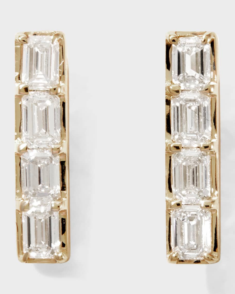 Lana Emerald-Cut 4-Diamond Stud Earrings | Neiman Marcus